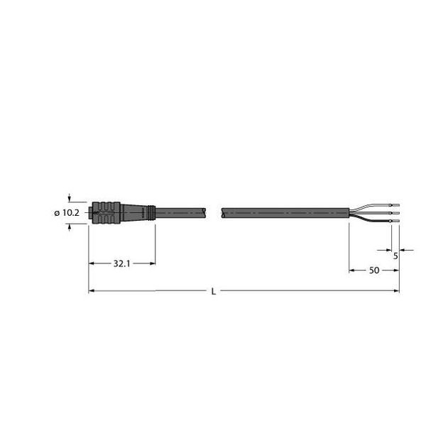 Actuator and Sensor Cable, PUR Connection Cable   PKG3Z-2/TXL image 1