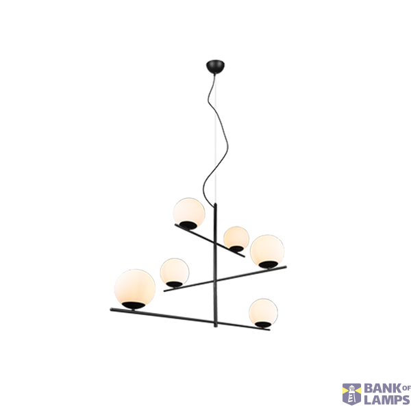 Pure pendant 6-pc E14 matt black image 1