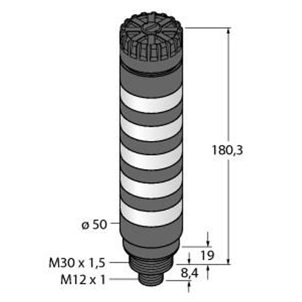 LED Signal Light Compact Signal Tower   TL50CWBGYRAQ image 1