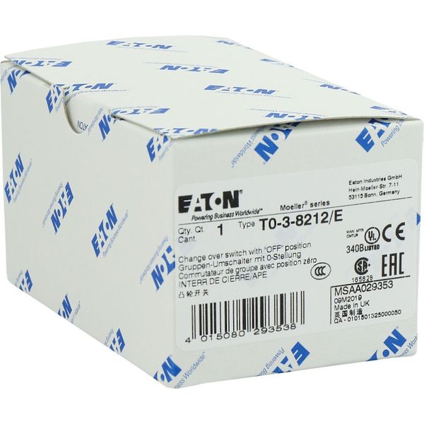 T0-3-8212/E Changeoverswitches, T0, 20 A, flush mounting, 3 contact unit(s), Contacts: 6, 60 °, maintained, With 0 (Off) position, 1-0-2, Design number 8212 image 24