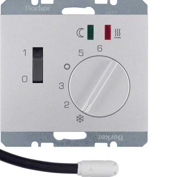 Thermostat, NO contact,Cen. plate,f. heat.,rocker switch,ext.temp.sen. image 1