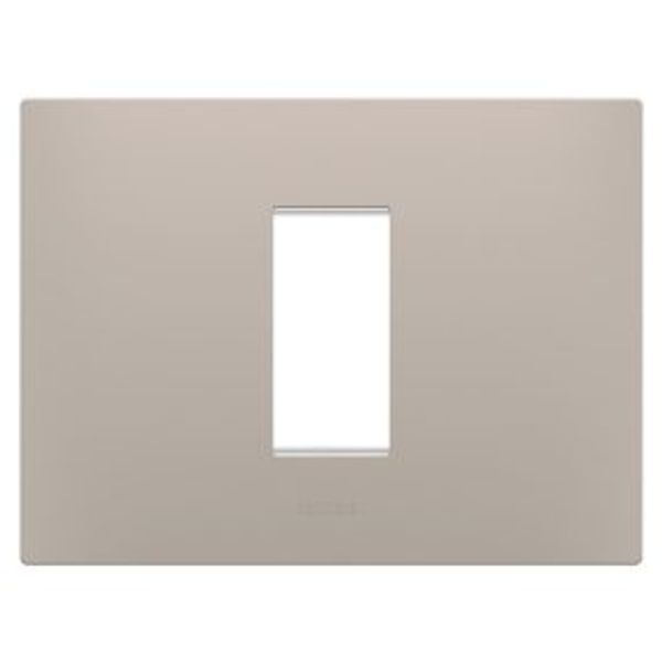 EGO PLATE - IN TECHNOPOLYMER - 1 MODULE - DARK SAND - CHORUSMART image 1