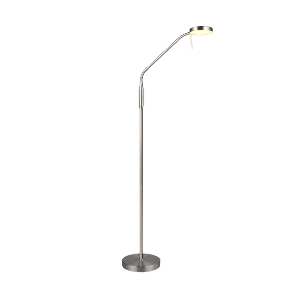 Moreno LED floor lamp brushed steel rechargeable image 1