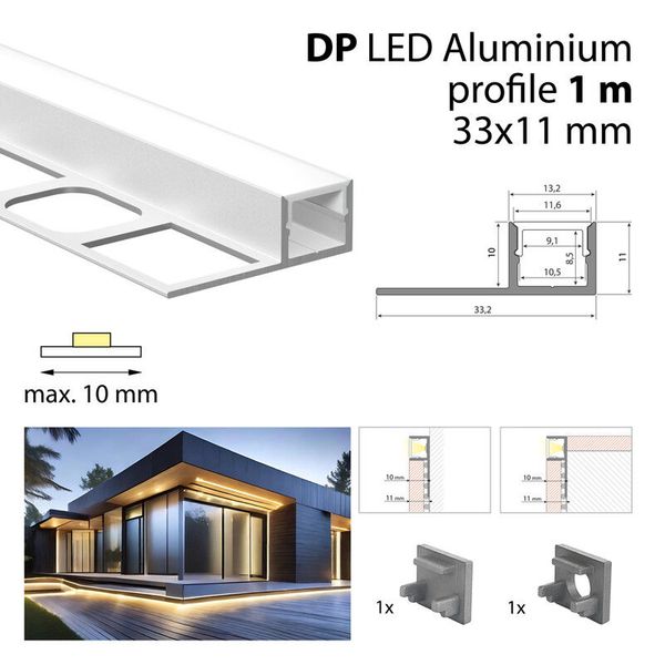 AL profile for tiling and paving DP 1m wide image 1