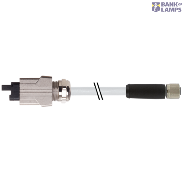 M12 Power L-coded female 0° / Push Pull Power 0° PUR 5x2.5 gy 5m image 1