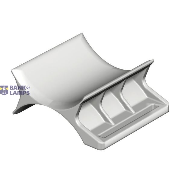 2058 2 40 LGR 1196405 Double trough , 34-40mm, Light grey, 7035, Polypropylene, PP image 1