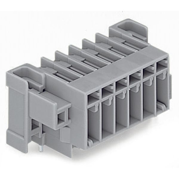 THT male header 1.0 x 1.0 mm solder pin angled gray image 1