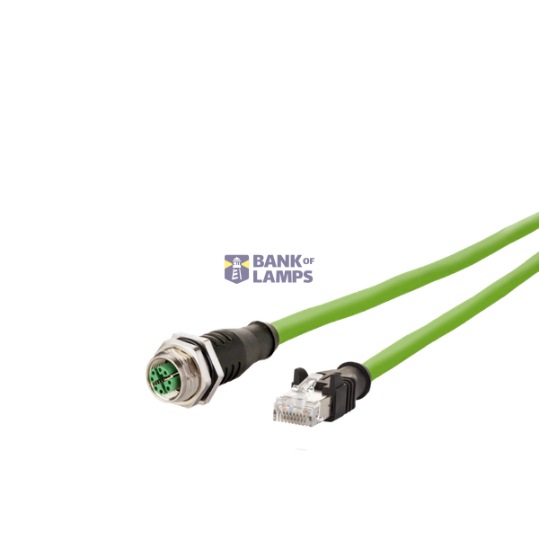 M12 Industrial Ethernet cable, X-coded, 2.0 m, M12 jack straight - RJ4 image 3