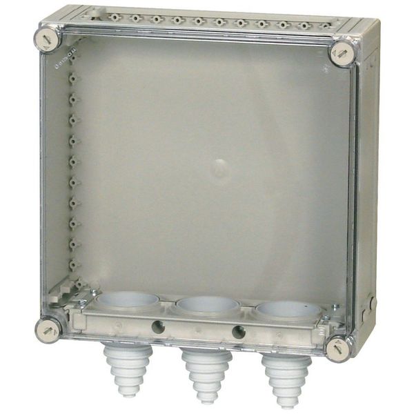 KST44-125 Panel enclosure, with gland plate and cable glands, HxWxD=375x375x150mm image 3
