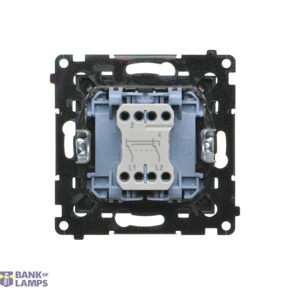 Double roller blind switch (1-0-2), (module), Simon 24, IP20, 10A, graphite mat image 1