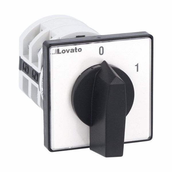 Rotary cam switch 7GN series, ON-OFF switch 3 poles 25A, for front mounting with black handle, front plate 48X48mm image 1