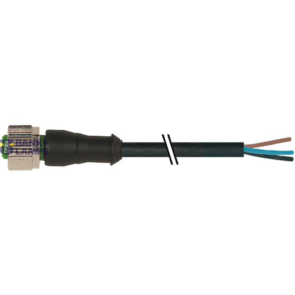 M12 Power female 0° T-cod. with cable PUR 4x2.5 bk 20m image 2