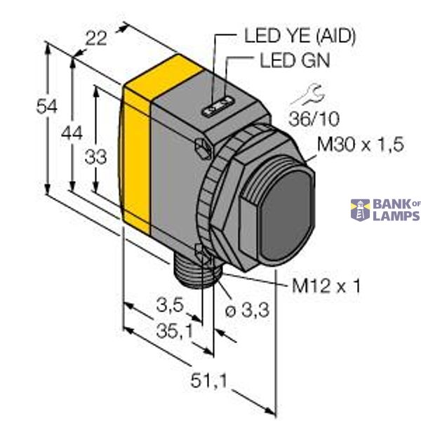Photoelectric Sensor Opposed Mode Sensor (Emitter/Receiver)   QS30ARH2OQ5 image 1