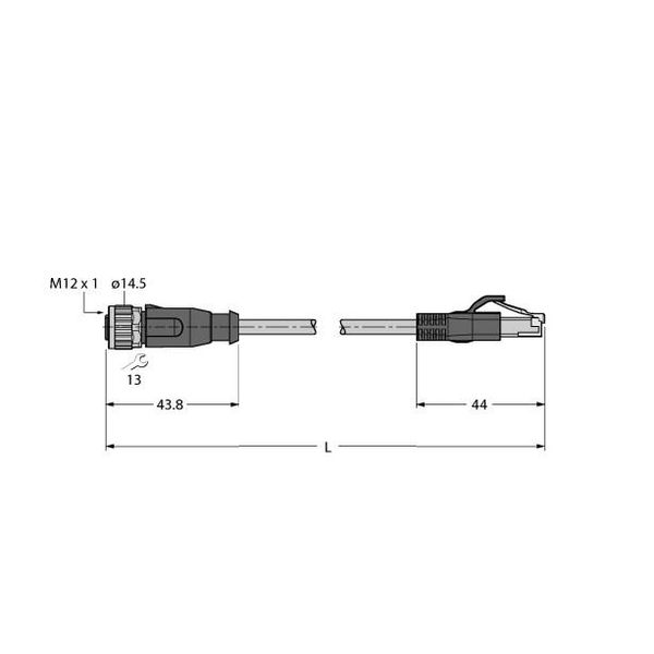 Industrial Ethernet Cable Extension Cable   RKSD-RJ45S-4414-0.4M image 1