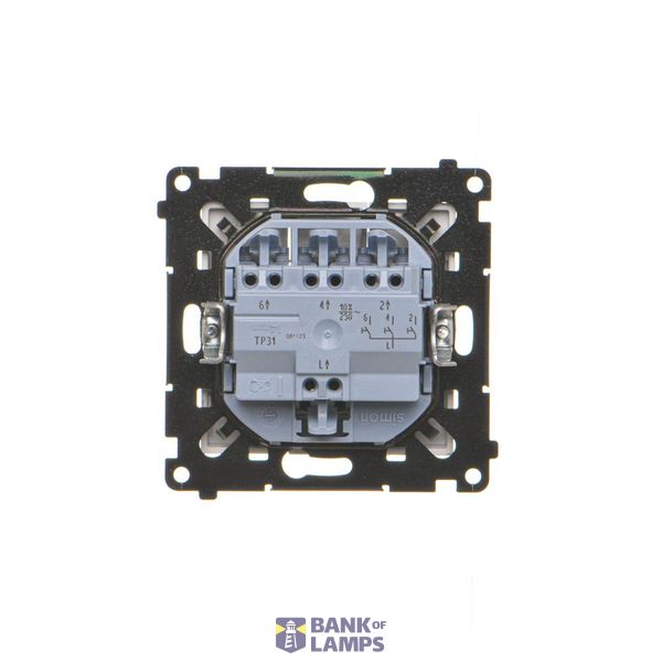 Single contact push button illuminated without pictogram, (module), 10AX, quick connection, white image 1