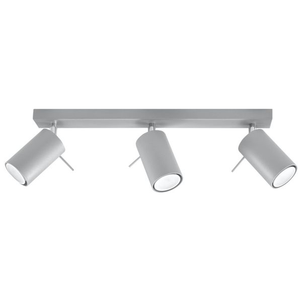 CEILING LAMP RING 3 GREY GU10 3X40W IP20 image 1