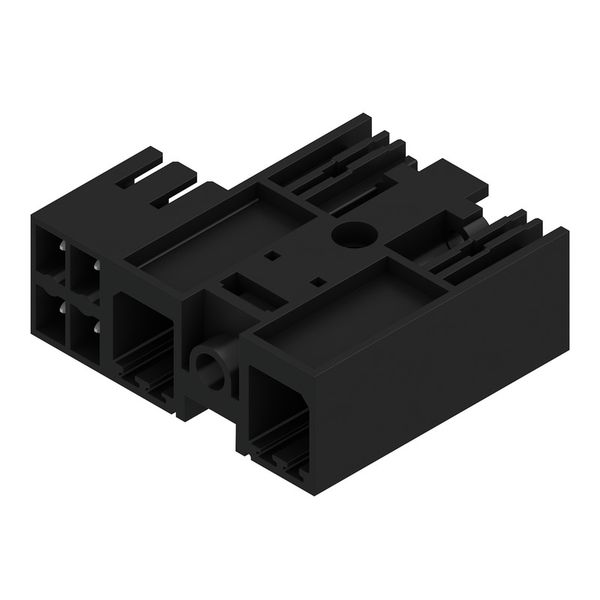 PCB plug-in connector, male header, closed side, Middle flange, THT solder connection, 7.62 mm, Number of poles: 2, 270°, Solder pin length (l): 3.5 mm, tinned, black, Box image 2