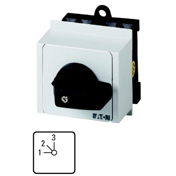 T0-3-15137/IVS Step switches, T0, 20 A, service distribution board mounting, 3 contact unit(s), Contacts: 6, 45 °, maintained, Without 0 (Off) position, 1-2, Design image 1