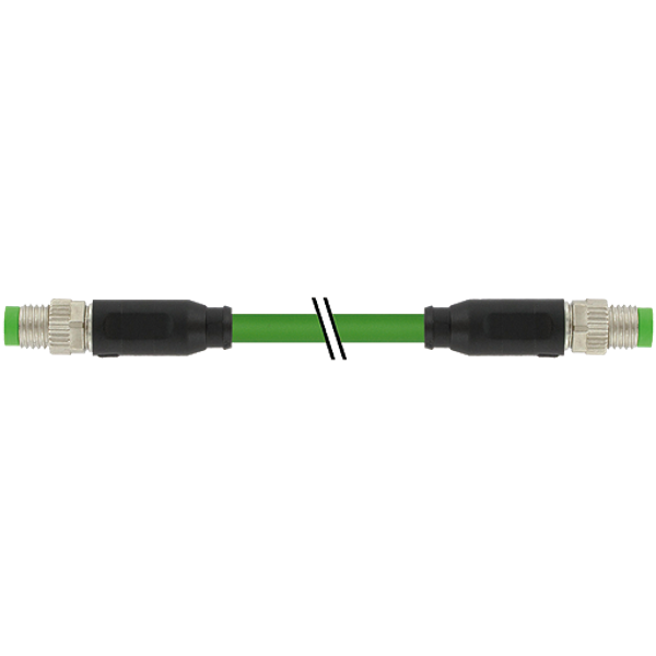 M8 male 0° / M8 male 0° A-cod. shielded PUR 1x4xAWG26 gn  17m image 1