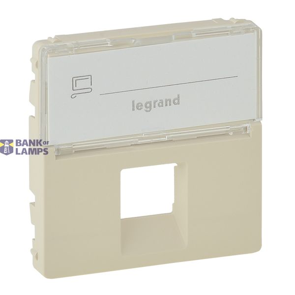 Cover plate Valena Life - RJ 45 socket - with label holder - ivory image 2