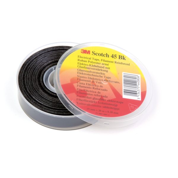 3M™ Filament Reinforced Electrical Tape 45, Black, 19mm x 20m, 20 Roll image 2