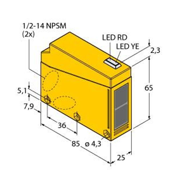 Photoelectric Sensor Opposed Mode Sensor (Emitter)   Q853E-B image 1
