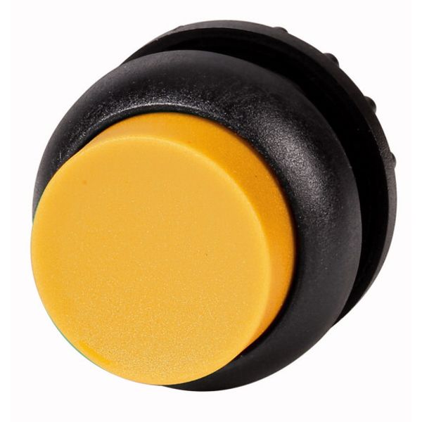 M22S-DLH-Y Illuminated pushbutton actuator, RMQ-Titan, Extended, momentary, yellow, Blank, Bezel: black image 1