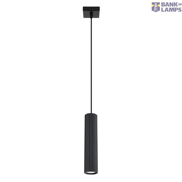 SINGLE BLACK PENDANT ON GU10 WITH CYLINDRICAL ELEGANT LAMP, CARBON SERIES image 9