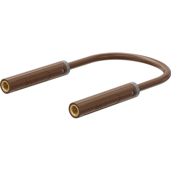 Coupling line with (4 mm socket, straight) to (4 mm socket, straight), 1 m, brown, PVC, 1.0 mm², 64.1072-10027 image 1