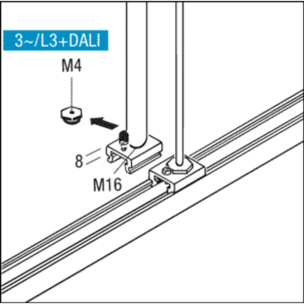 3PH/L3+DALI ABH PENDELROHR BKMM - install. component for back of track image 3