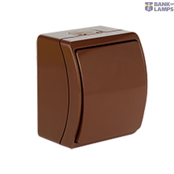 VW-7 Koala Universal/Two-Way Switch / without printed pictogram / surface mounted IP44 brown VW 157-02 image 1