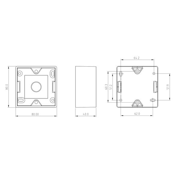 Wallmount Box for HSED0xUWxS, W80xH40xD80mm, RAL9010 image 6