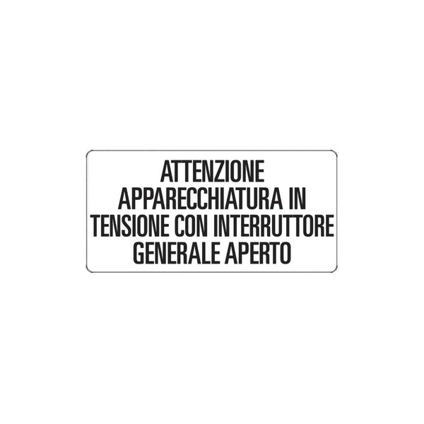 Vinyl label (attenzione apparecchio in tensione) image 1