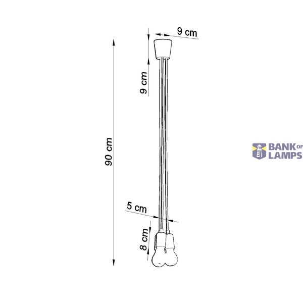 HANGING LAMP DIEGO 3 WHITE E27 3X60W IP20 image 7