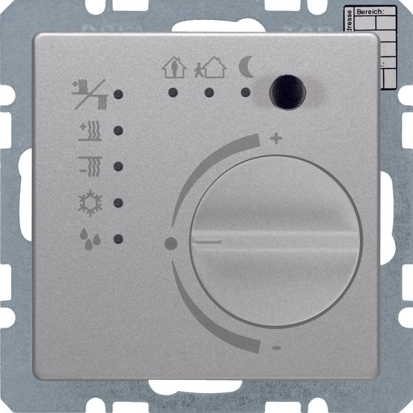 Thermostat with push-button interface, Q.1/Q.3, aluminium velvety, lac image 1