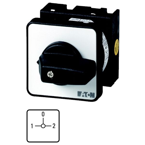 T0-3-8299/E Changeoverswitches, T0, 20 A, flush mounting, 3 contact unit(s), Contacts: 6, 90 °, maintained, With 0 (Off) position, 1-0-2, Design number 8299 image 1