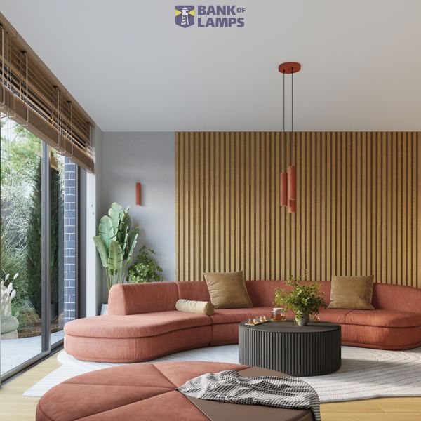 UP-DOWN RED SPOTLIGHT WALL LAMP WITH A CORRUGATED LAMPSHADE FOR INDUSTRIAL ROOMS image 5