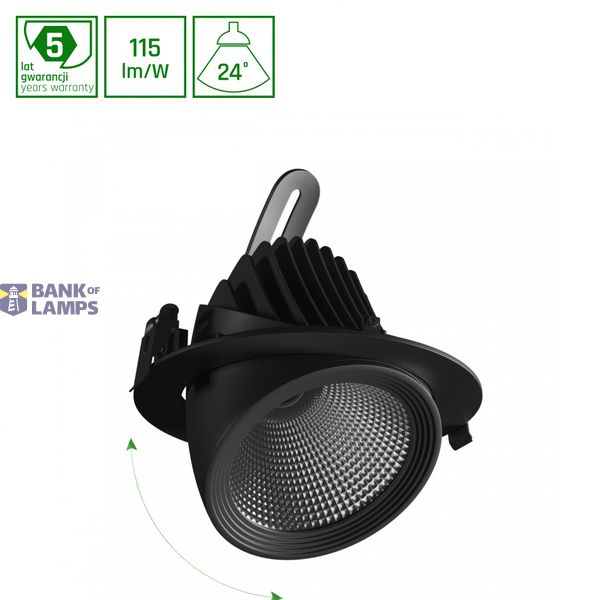 SAL SILENA 2 930 27W 230V 24deg Black MESH image 1