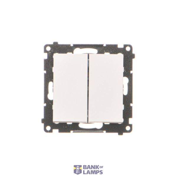 Two gang switch, 10AX, white matt image 1