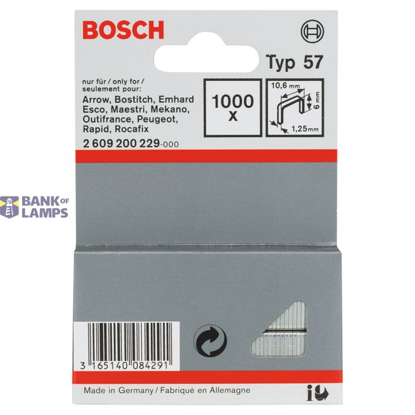 Fine wire staple, type 57 10.6 x 1.25 x 6 mm image 2