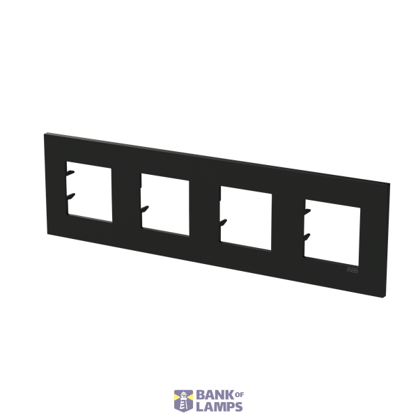 Frame 4-gang / 2+2+2+2-modules - ABB logo - S - Matt Black image 2