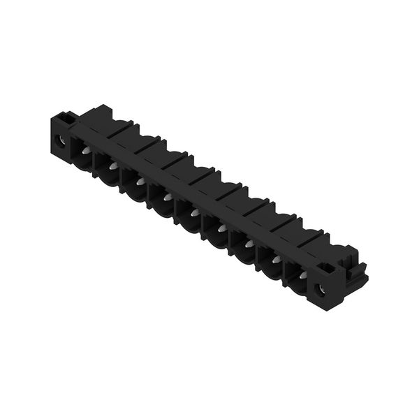 PCB plug-in connector, male header, Flange, THT solder connection, 7.62 mm, Number of poles: 9, 90°, Solder pin length (l): 3.2 mm, tinned, black, Box image 4