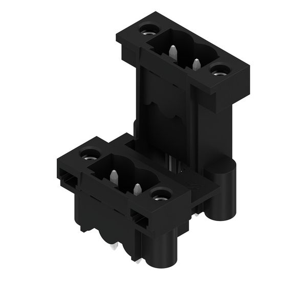 PCB plug-in connector, male header, Flange / Solder flange, THT/THR solder connection, 5.00 mm, Number of poles: 4, 180°, Solder pin length (l): 3.2 mm, tinned, black, Box image 4