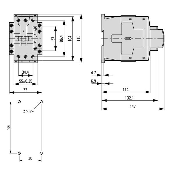 Contactor 37kW/400V/72A, coil 24VAC image 3