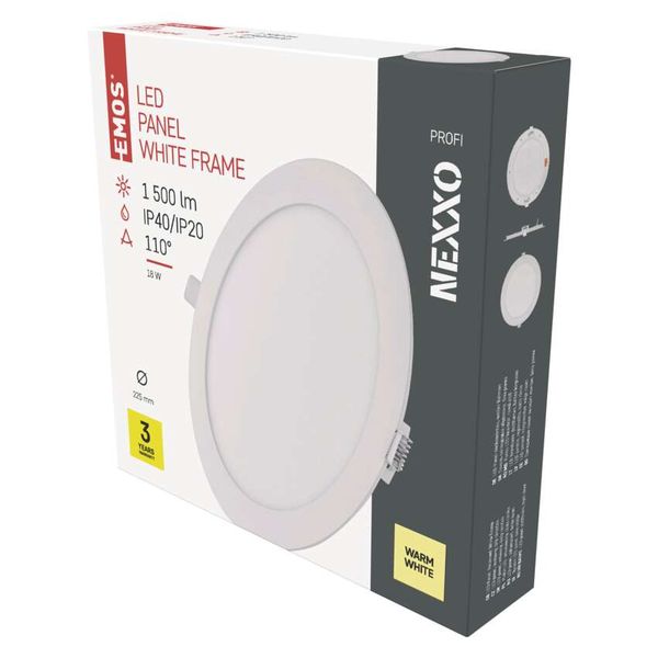 LED recessed luminaire NEXXO, round, white,  18W, warm white image 1