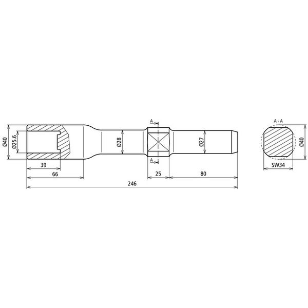 Hammer insert for tubular earth electrodes D 25mm L246mm for Wacker Ne image 2