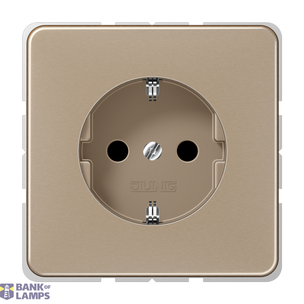 SCHUKO socket, 16 A 250 V ~, screw terminals, anodized aluminum, CD series, gold-bronze image 1