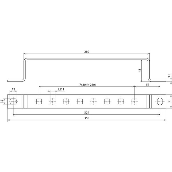 Earthing busbar StSt f. equipotential bonding w. 1 x 8 terminals image 2