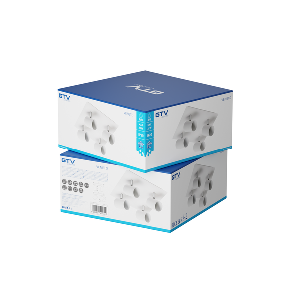 Ceiling luminaire VENETO, IP20, max. 4*20 W, GU10, round/square, white image 2