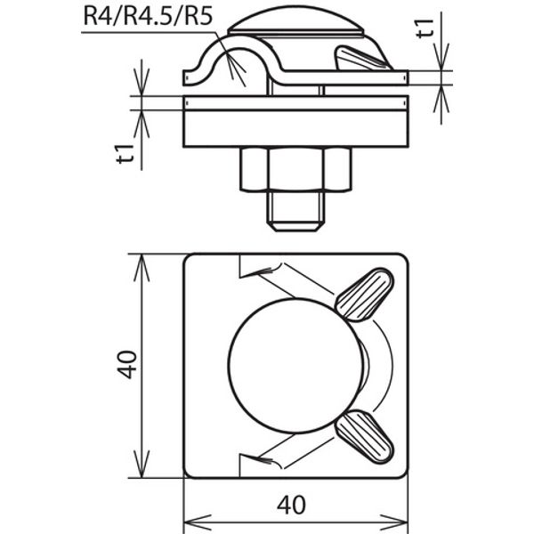 MV clamp StSt f. Rd 10mm with truss head screw image 2